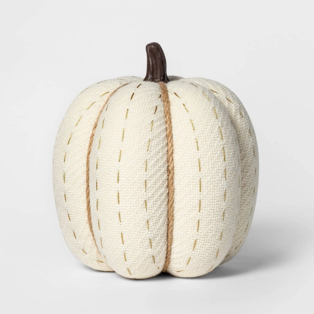 Knit White Pumpkin Halloween Decoration