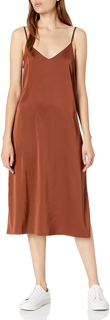 The Drop Ana Silky V-Neck Midi Slip Dress