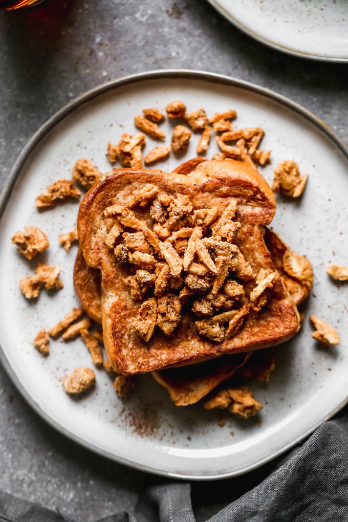 Fluffy French Toast With Candied Nuts