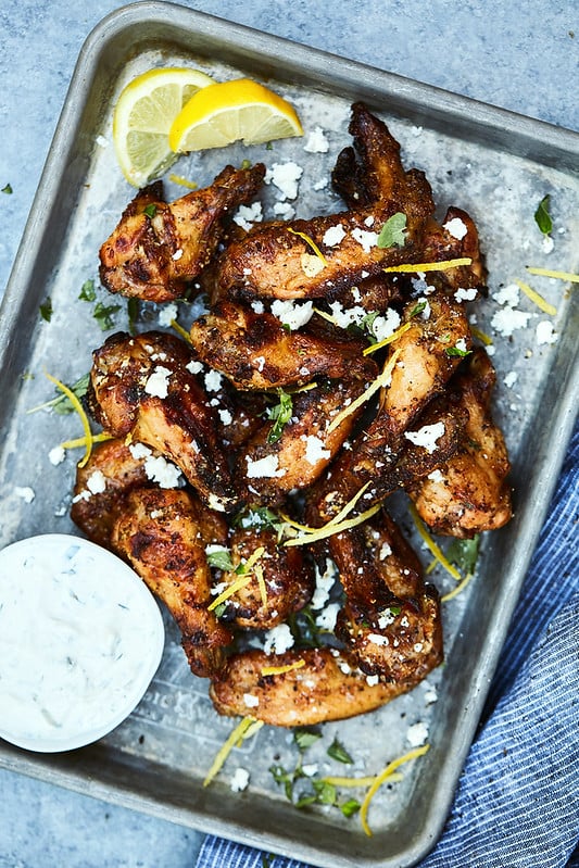 Grilled Greek Souvlaki Chicken Wings