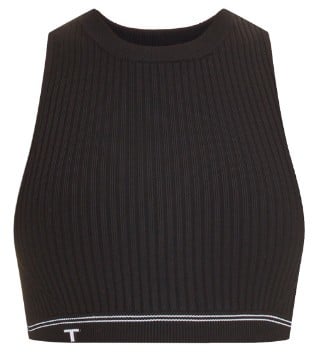 T By Alexander Wang Ribbed-knit cropped top ($165)