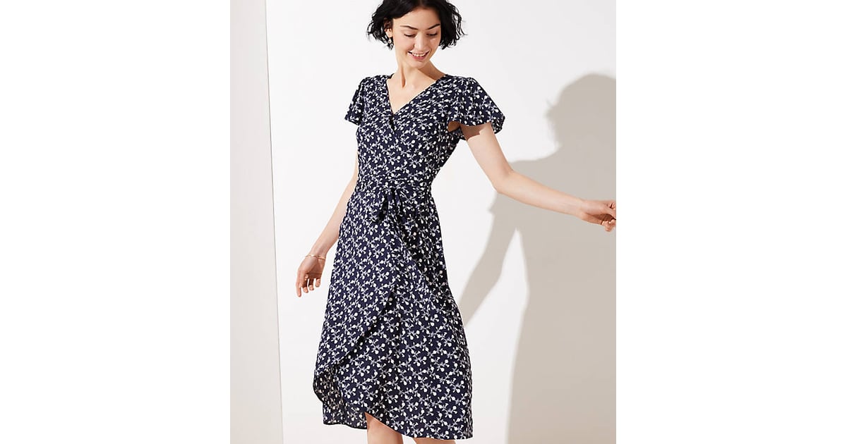 loft vine flutter wrap dress