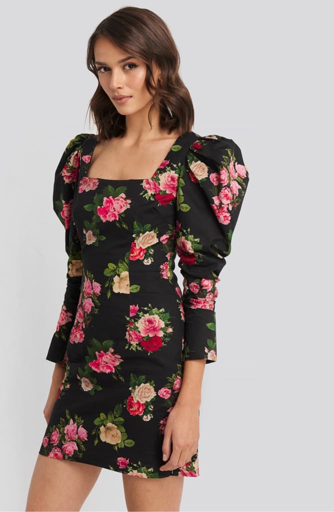 NA-KD Puff Shoulder Floral Long Sleeve Minidress