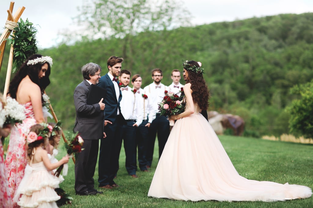 Woodsy Pink Bohemian Wedding