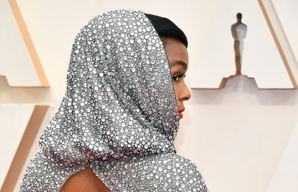 Janelle Monae Silver Cape Ralph Lauren Dress at Oscars 2020