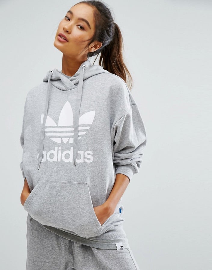 adidas Gray Trefoil Hoodie