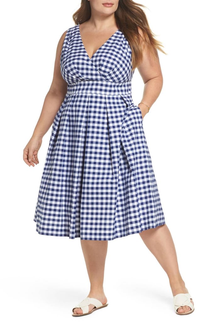 gingham fit and flare dress