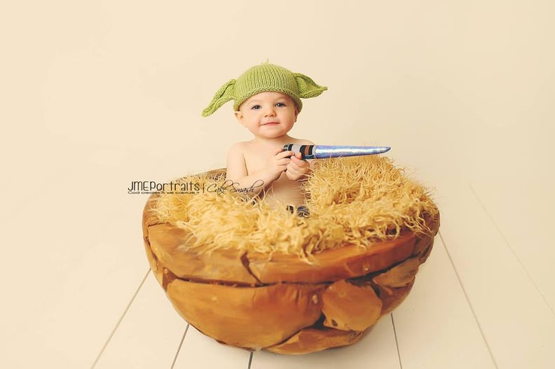 An adorable human version of Yoda