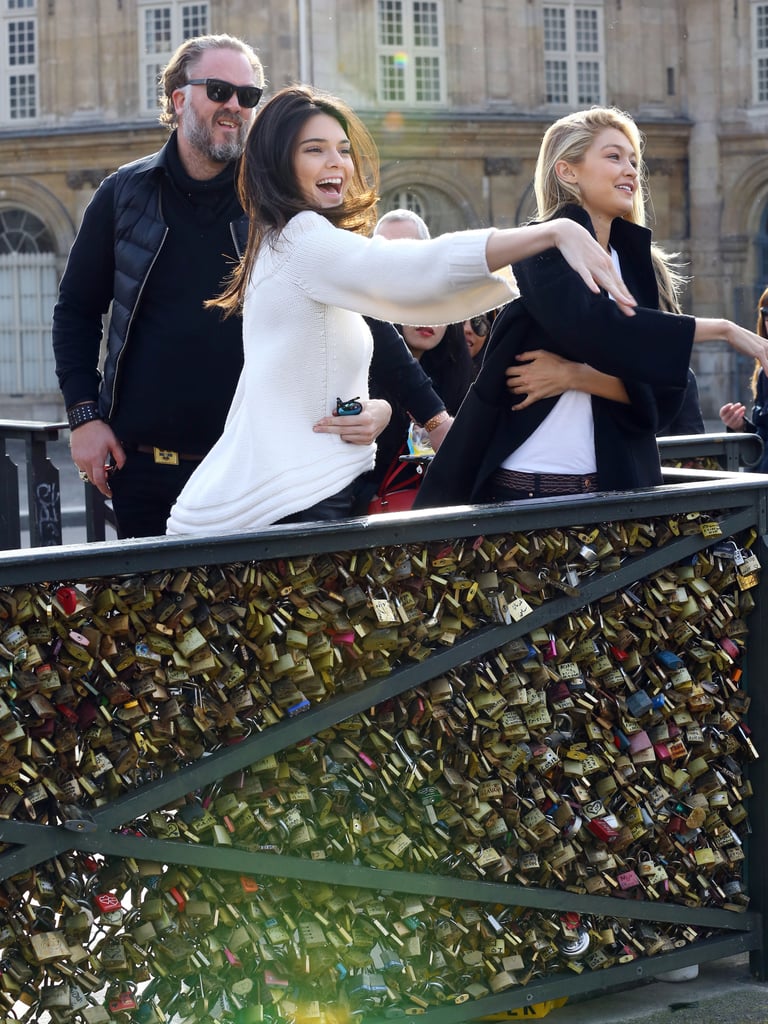 Kendall Jenner and Gigi Hadid at Pont des Arts Pictures