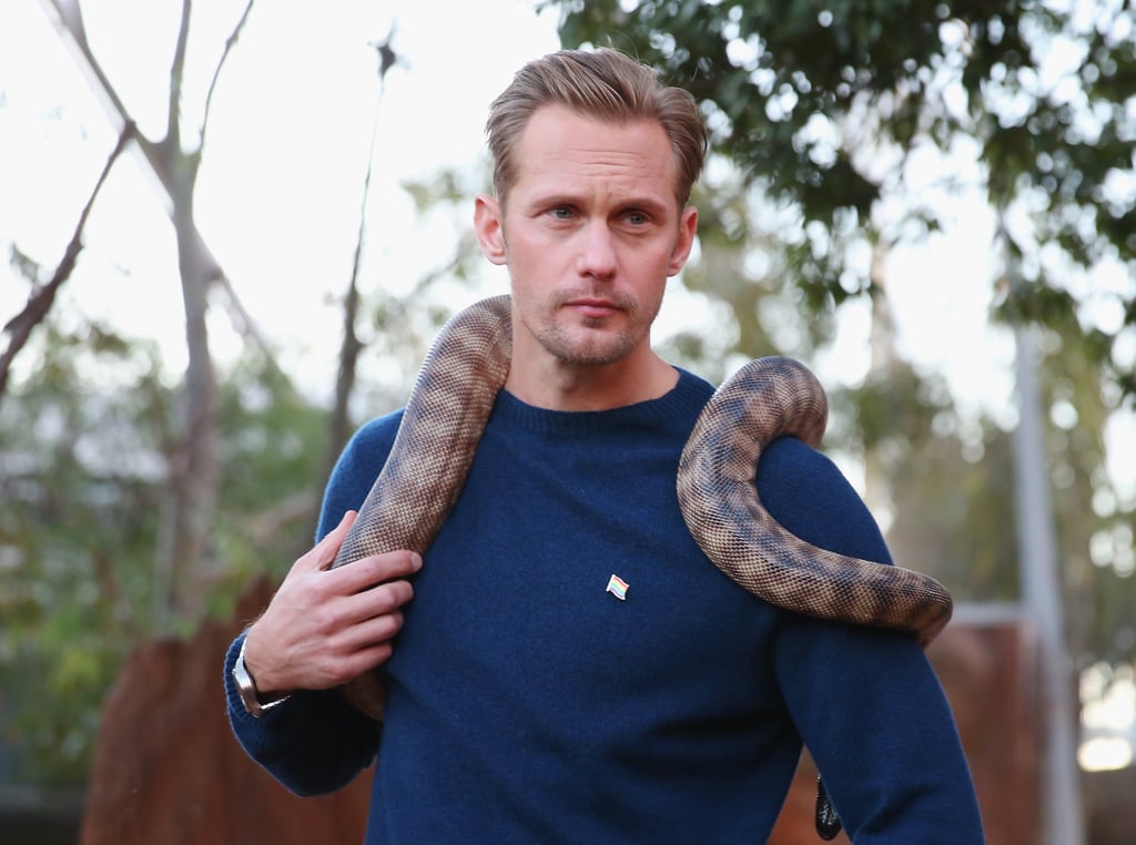 Alexander Skarsgard Playing With Zoo Animals