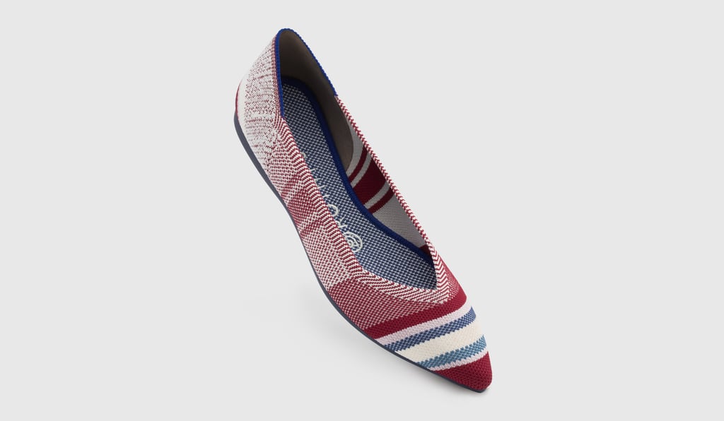 Rothy's Red Varsity Stripe Point Flat