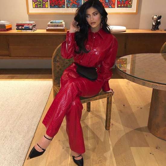 Kylie Jenner Sexy Red Jumpsuit on Instagram