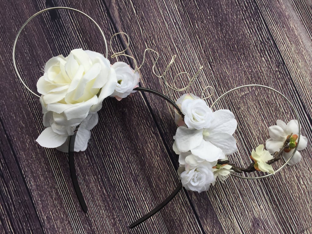 Bridal Floral Minnie Ears ($27)