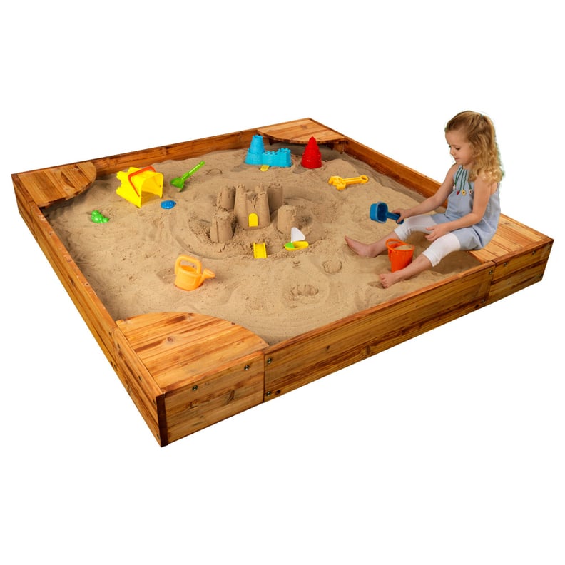 A Sandbox: KidKraft Backyard Sandbox