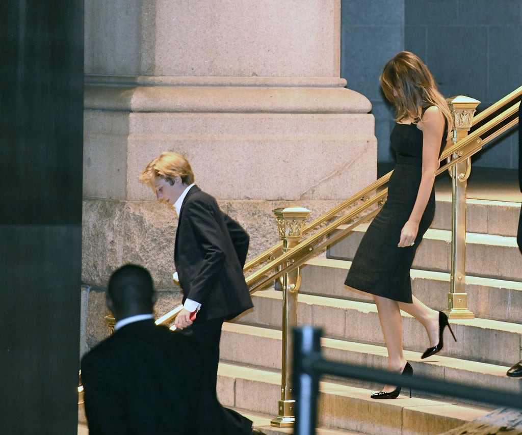 Melania Trump Black Dress at Trump Hotel in New York
