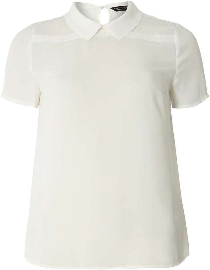 Dorothy Perkins Ivory Collar Soft Tee ($29)