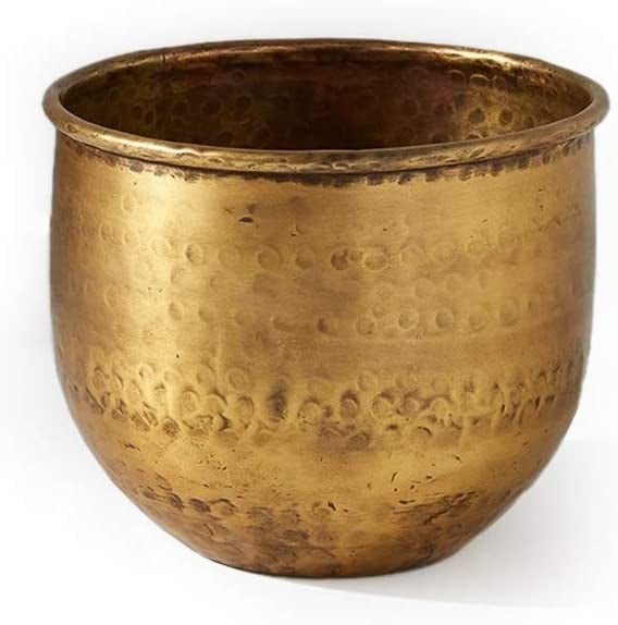 A Golden Touch: Serene Spaces Living Small Antiqued Brass Vase