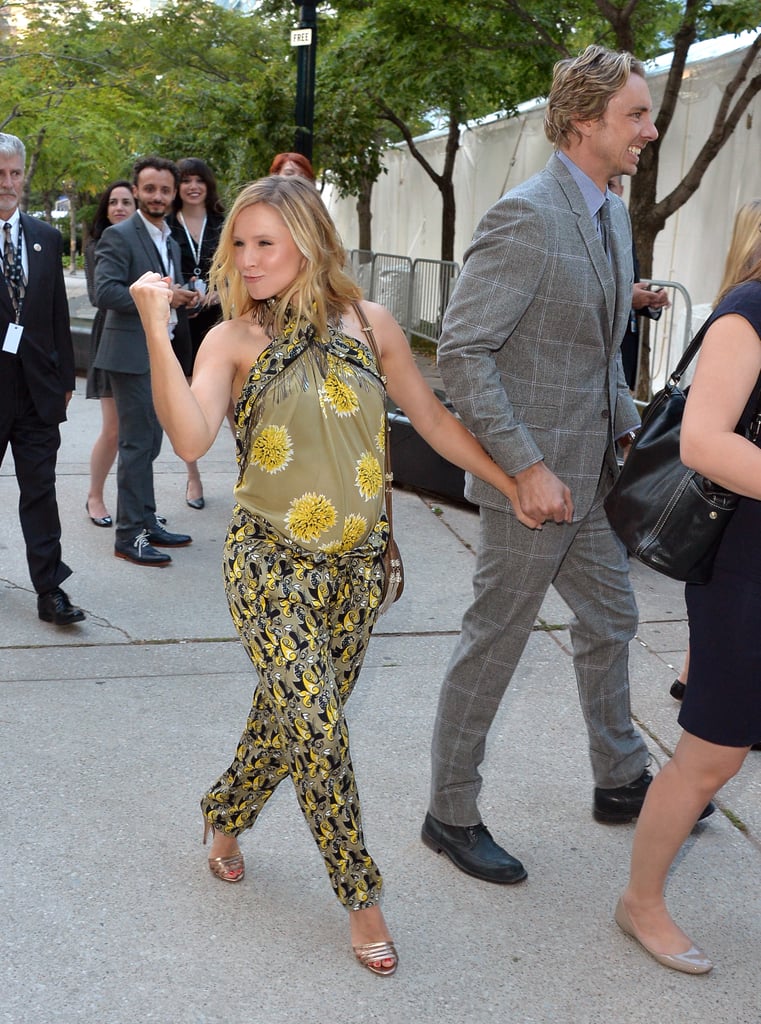 Kristen Bell got playful while arriving at TIFF.