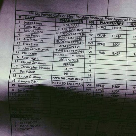 American Horror Story Season 4 Call Sheet Leaked