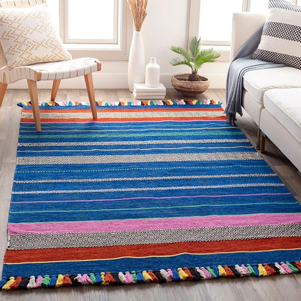 Blue Fiesta Tassel Rug