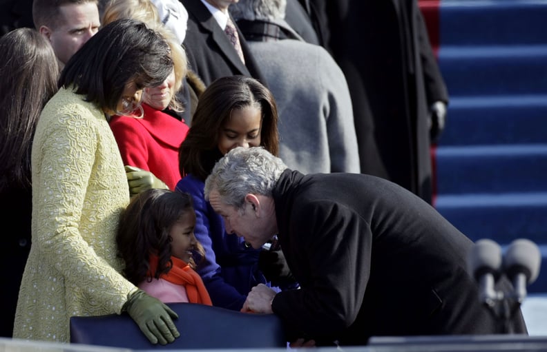 Making friends with Sasha Obama at the inauguration