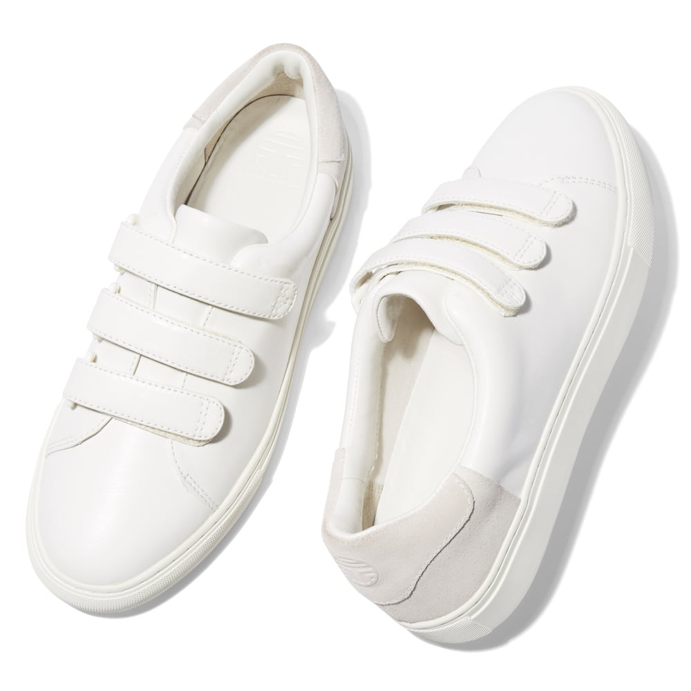 Selena Gomez's White Velcro Sneakers | POPSUGAR Fashion