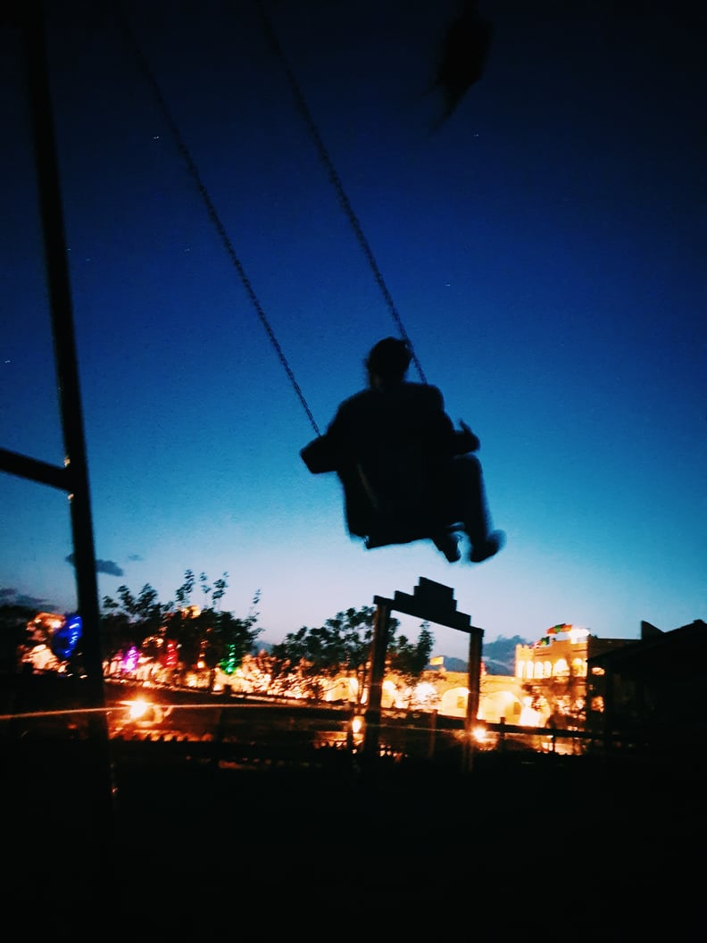 Go to a playground late at night.