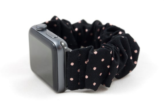 Rose Gold Polka Dot Scrunchie Watch Band