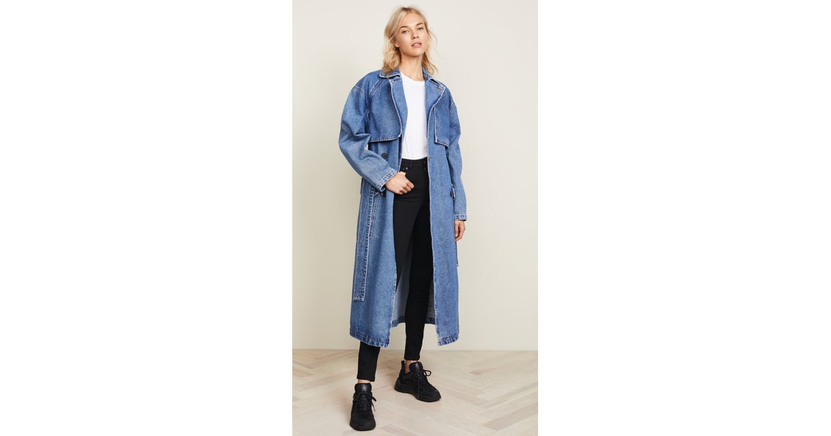 MSGM Denim Trench Coat | Trench Coat Outfit Ideas | POPSUGAR Fashion ...