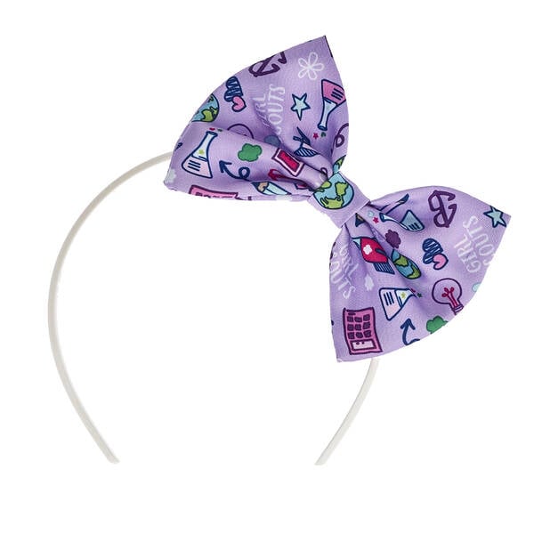 Girl Scouts Doodle Print Bow Headband Girl Scout Cookies Thin Mint