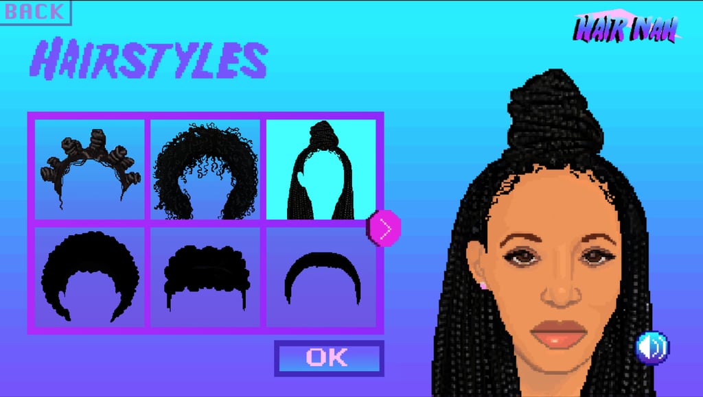 First, you can choose Aeva's hairstyle and skin tone.