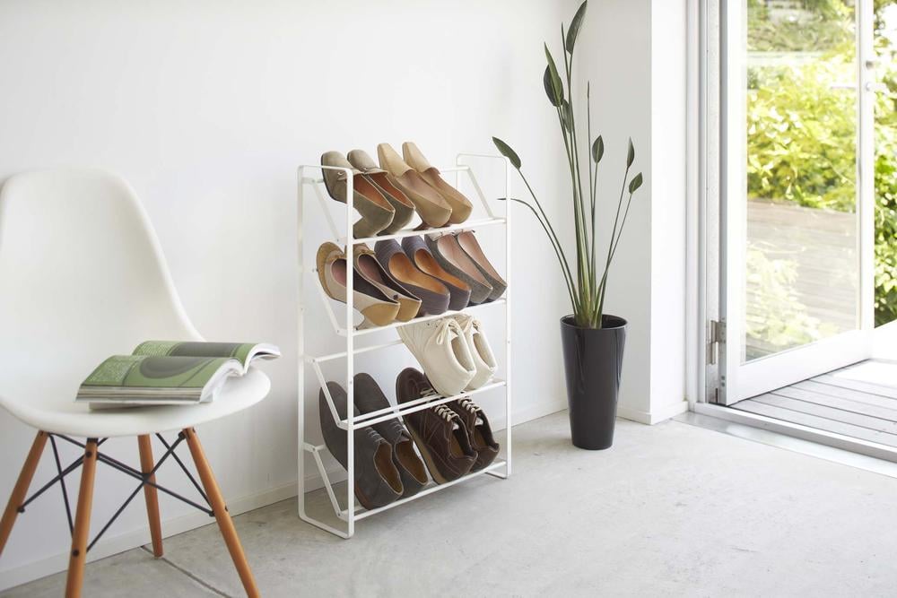 Yamazaki 4-Tier Slim Angled Shoe Rack