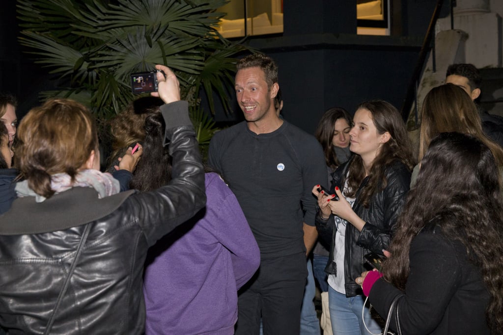 On Saturday, Chris Martin spent time with fans in London after a star-studded recording session for the upcoming Band Aid 30 single.