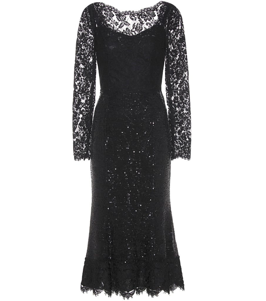 Dolce & Gabbana Embellished Lace and Mesh Gown