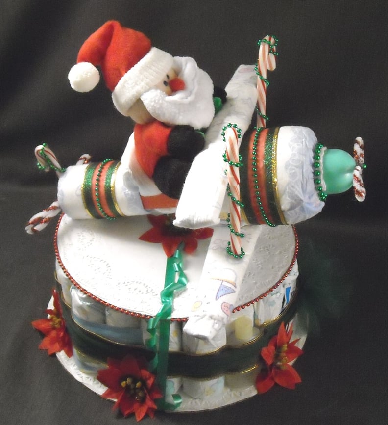 Santa Airplane Diaper Cake