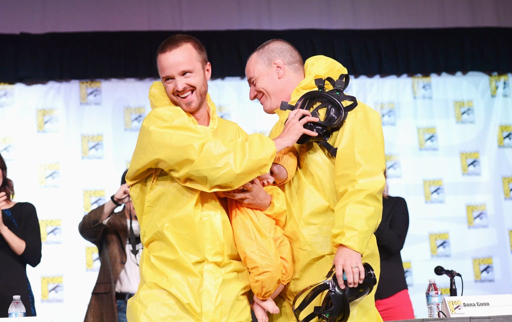 Aaron Paul and Bryan Cranston channeled their Breaking Bad characters at the show's press conference in 2012.