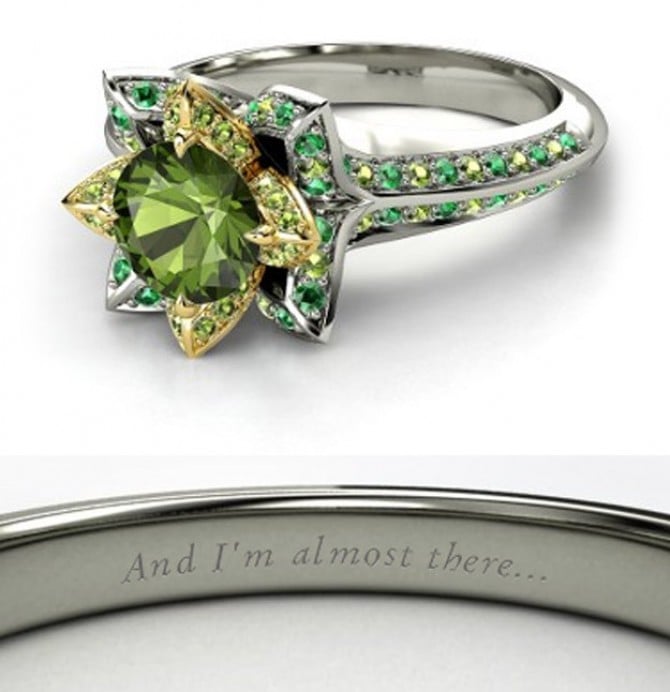 Green tourmaline Tiana Engagement Ring ($2,175)