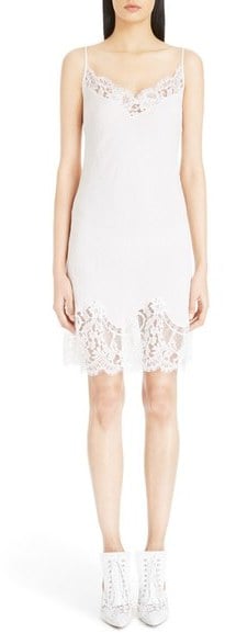 Givenchy Lace Trim Silk Crepe Dress