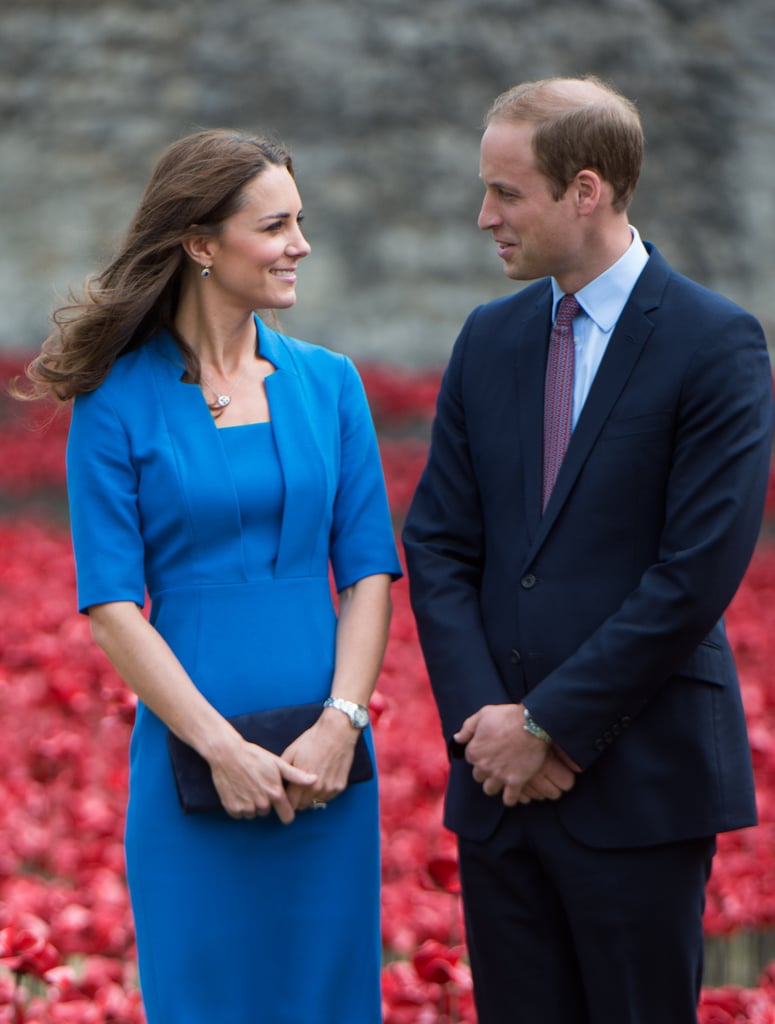The royal couple visited the Tower of London's ceramic poppy installation in August.