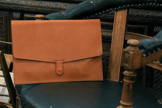 personalized leather laptop case