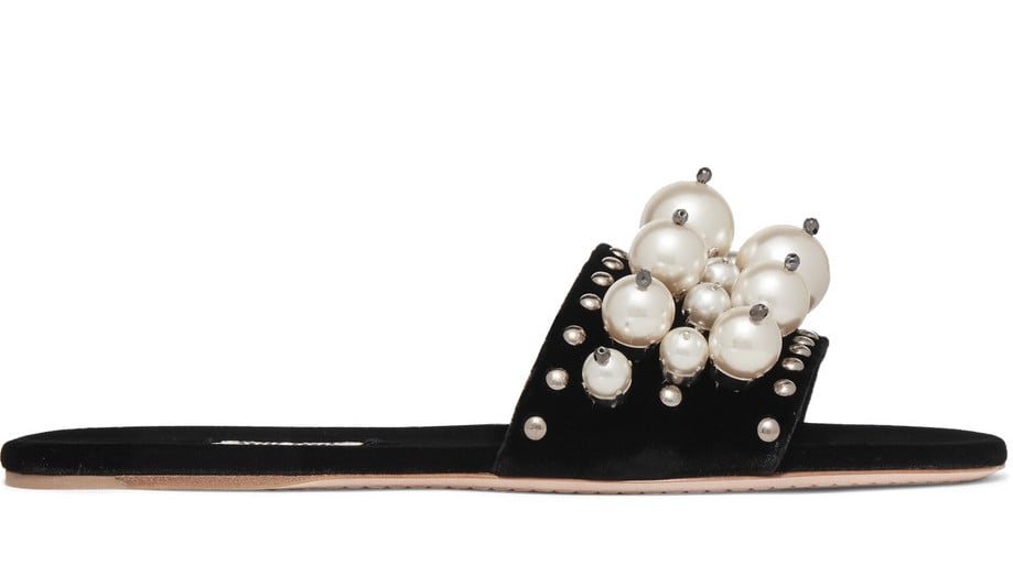 Miu Miu Velvet Slides