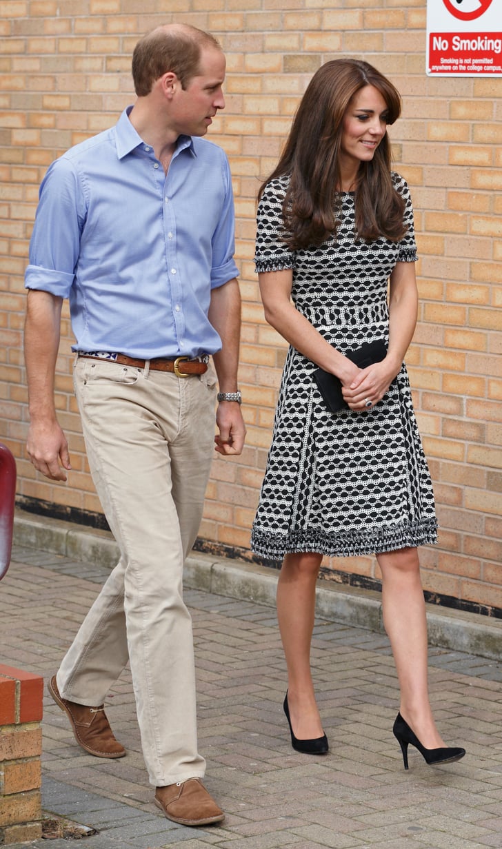 Kate Middleton Wearing Black and White Tory Burch Dress | POPSUGAR Fashion