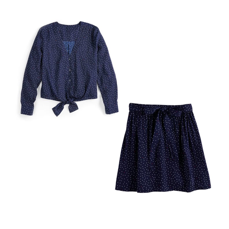 POPSUGAR Knot-Front Long Sleeve Top and Mini Skirt