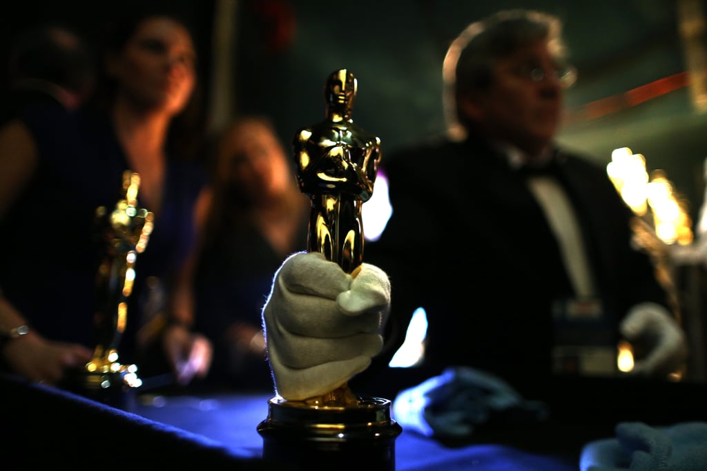 A close-up of an Oscar.
A close-up of an Oscar.