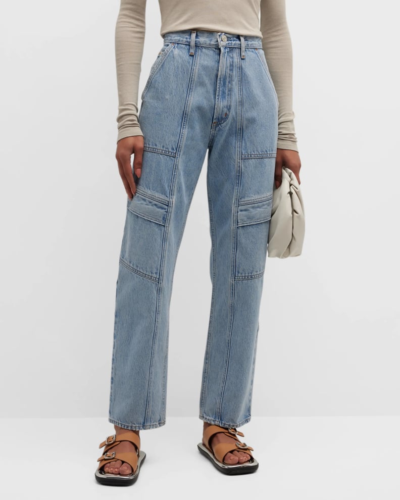 Relaxed Straight Cargo Jeans