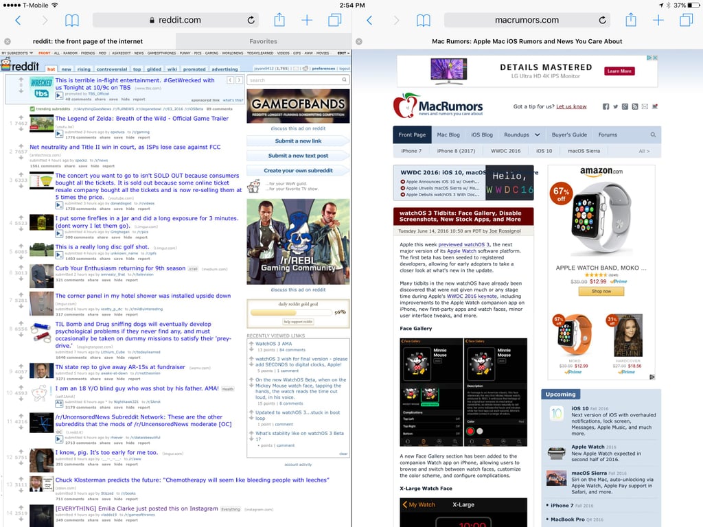 Side-by-side view is coming to Safari.
