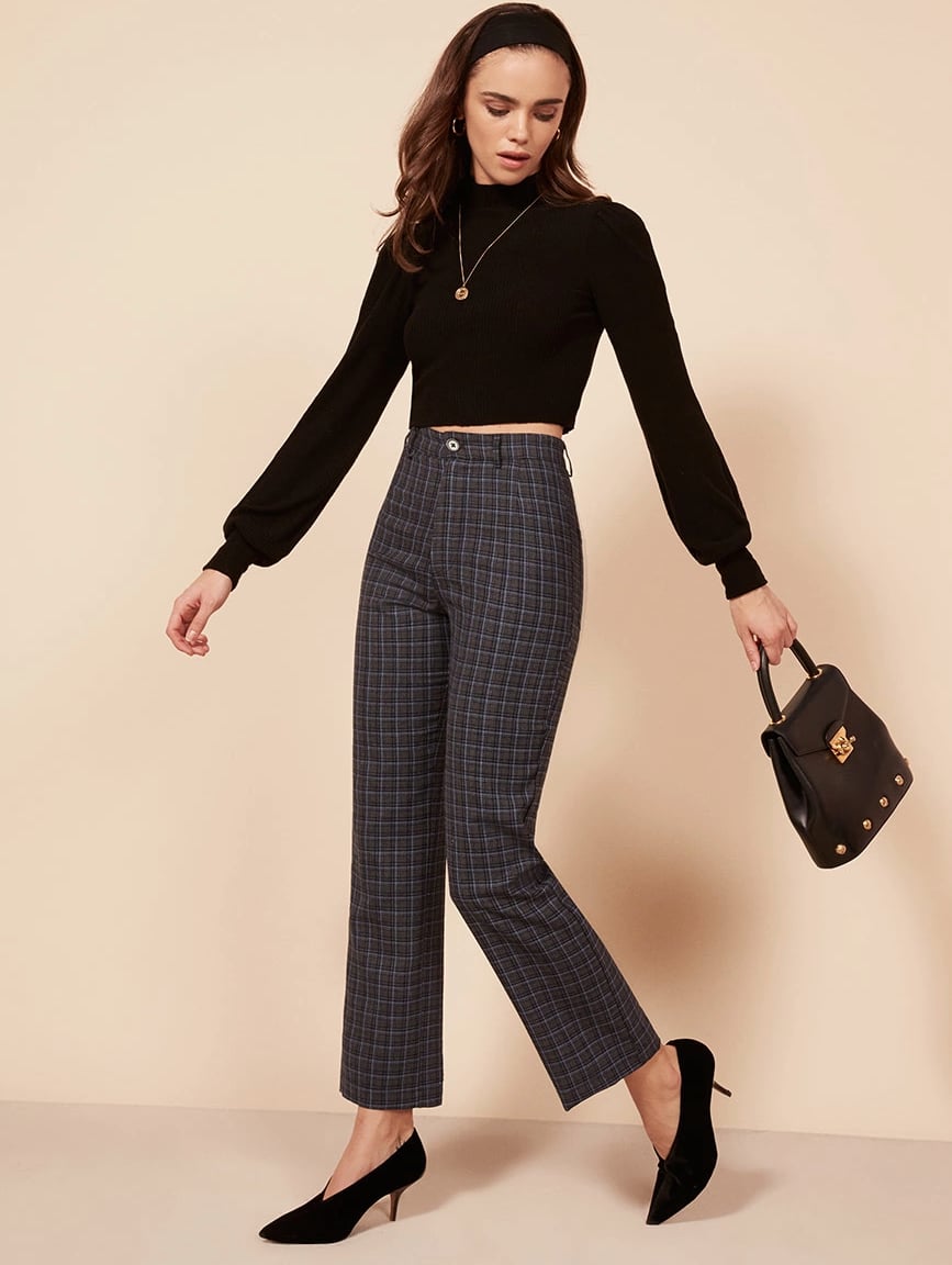 reformation plaid pants