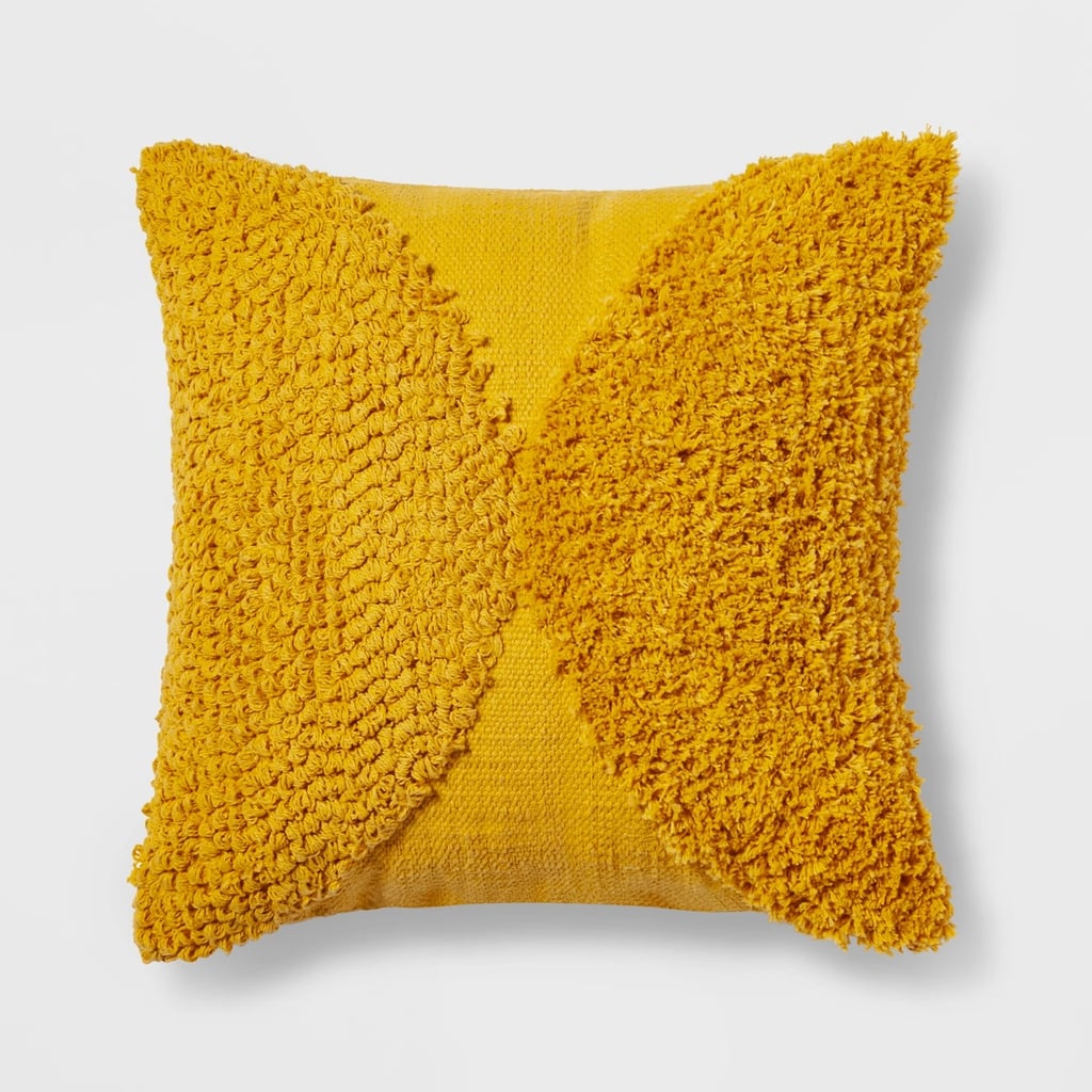 Tufted Half Circle Square Throw Pillow