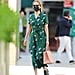 Shop Jennifer Lawrence's Green Cat-Print HVN Dress