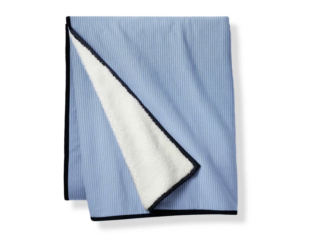 Striped Sherpa Throw Blanket